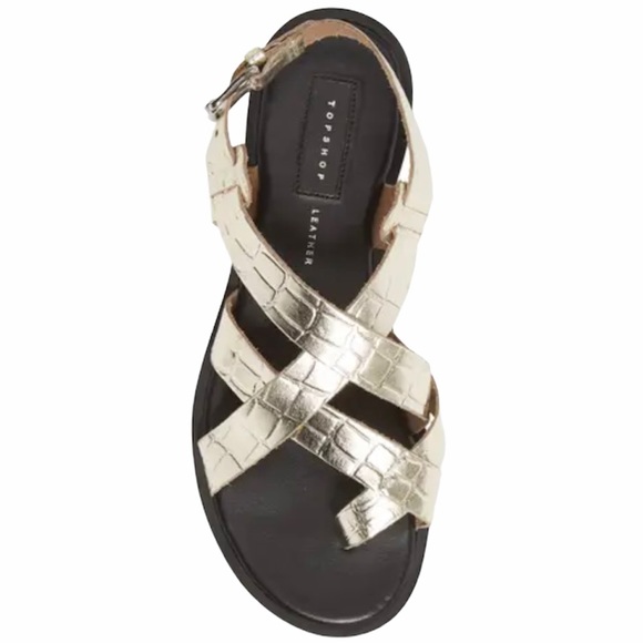 TOPSHOP Paige Sandal Embossed Leather Toe Wrap - Picture 2 of 15